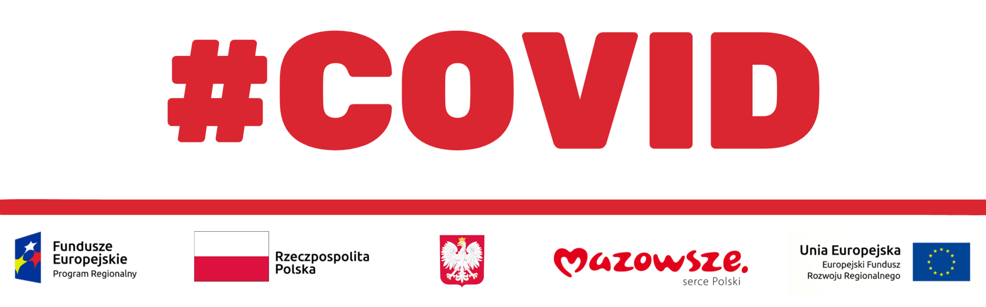 Grafika z logotypami COVID oraz Instytucji Publicznych
